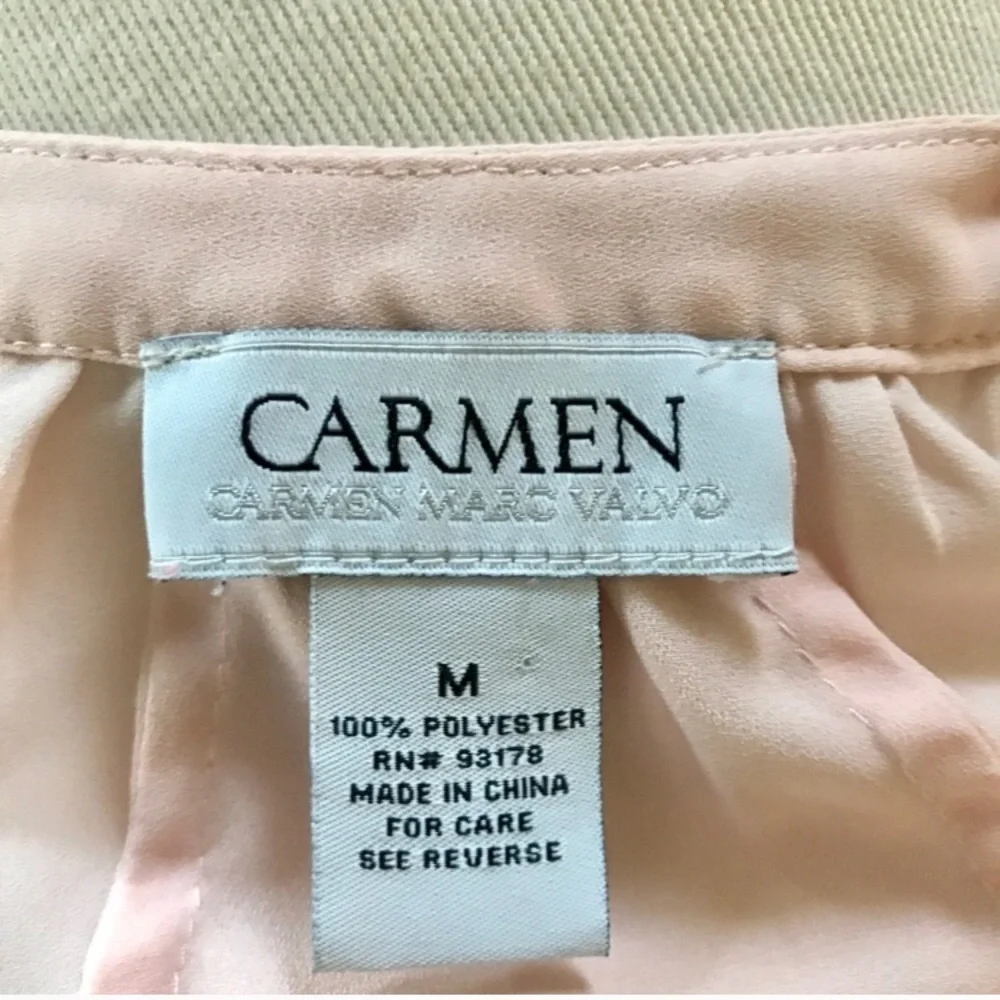 •Carmen Marc Valvo• print chiffon top {C18} - Picture 5 of 5